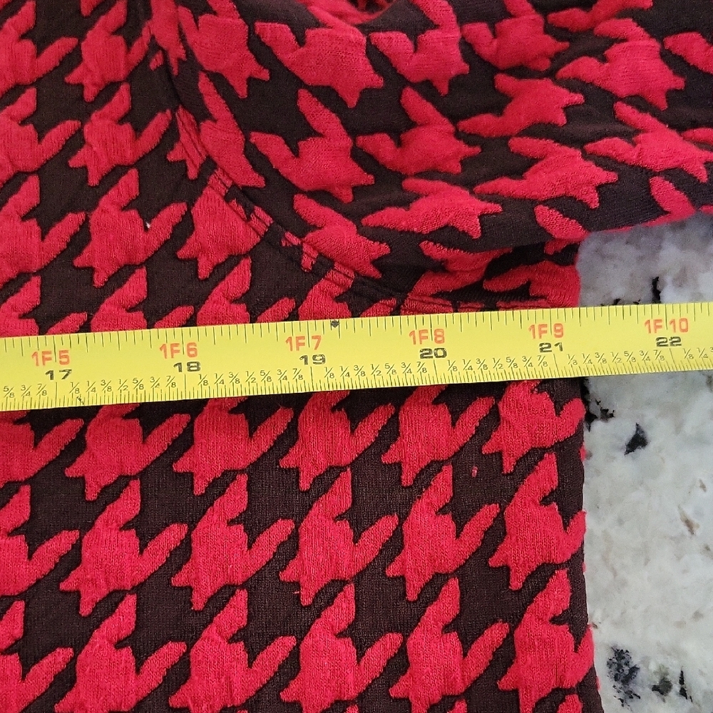 Ali Miles Red and Black Houndstooth Tunic Medium - Picture 5 of 7